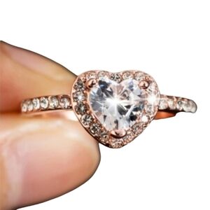 Cubic Zirconia Heart Ring